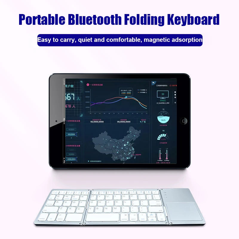 Wireless Folding  Bluetooth Keyboard with Touchpad for Windows, Android and IPhone