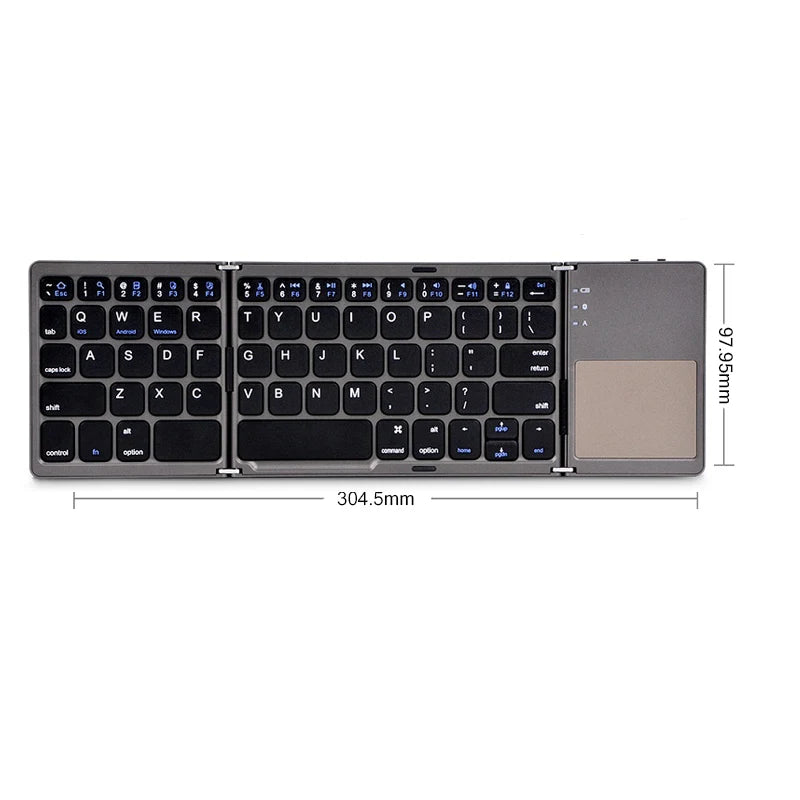 Wireless Folding  Bluetooth Keyboard with Touchpad for Windows, Android and IPhone