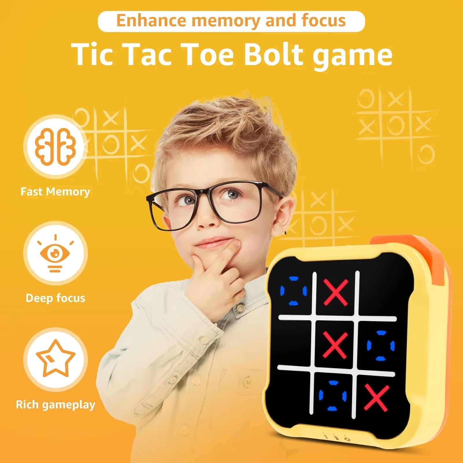 Tic Tac Toe Game  Electronic Toy  Portable Travel Game