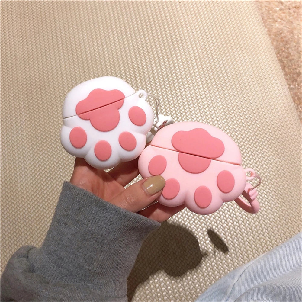 Cute Cartoon 3D Cat Paw Silicone Earphone Case for Airpods Pro