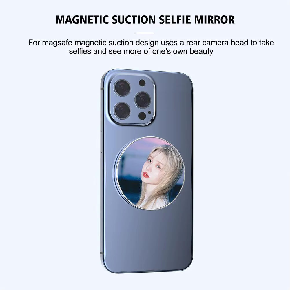 For Magsafe Magnetic Convex Mirror Smartphone Beauty Mirror Video Selfie Vlog Magnetic Mirror for Streaming Selfie