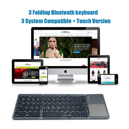 Wireless Folding  Bluetooth Keyboard with Touchpad for Windows, Android and IPhone