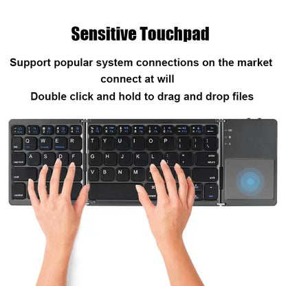 Wireless Folding  Bluetooth Keyboard with Touchpad for Windows, Android and IPhone