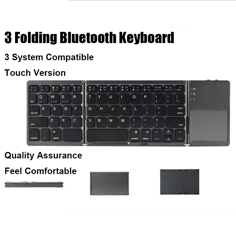 Wireless Folding  Bluetooth Keyboard with Touchpad for Windows, Android and IPhone