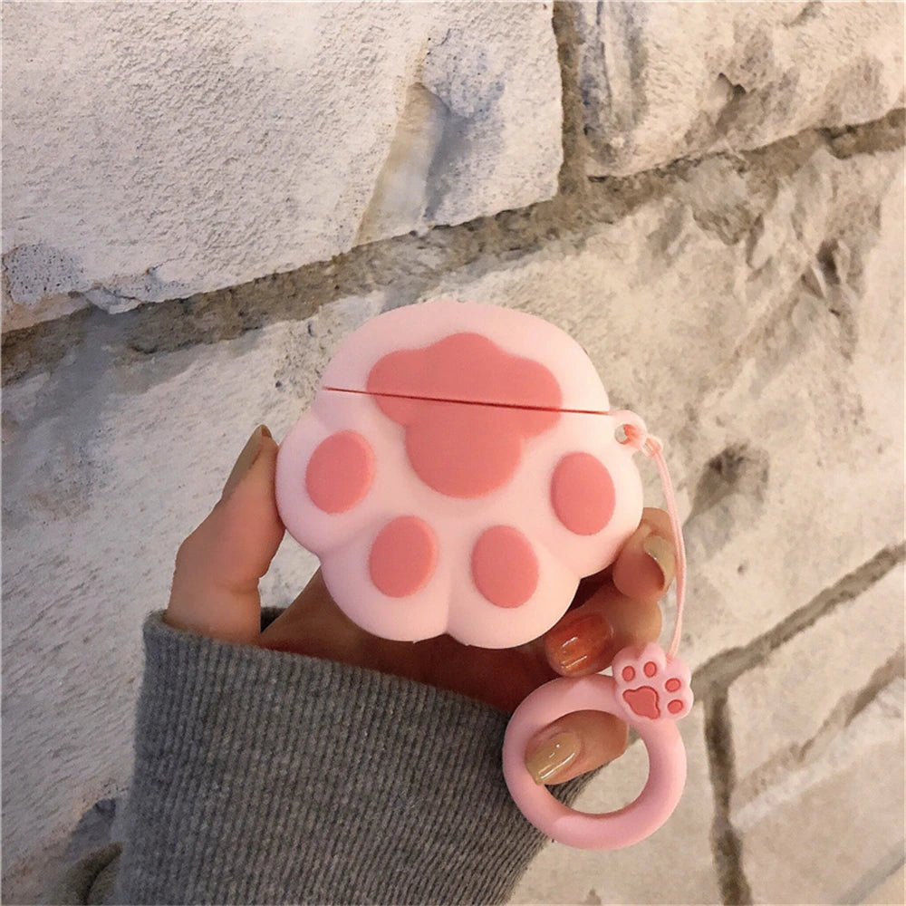 Cute Cartoon 3D Cat Paw Silicone Earphone Case for Airpods Pro