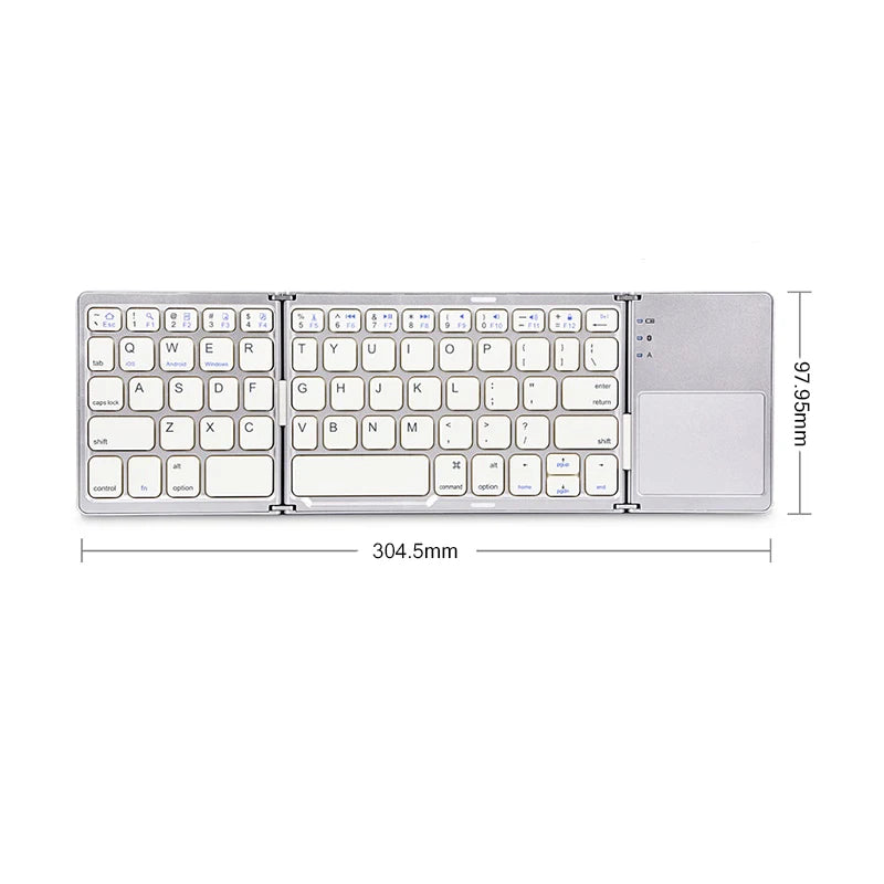 Wireless Folding  Bluetooth Keyboard with Touchpad for Windows, Android and IPhone